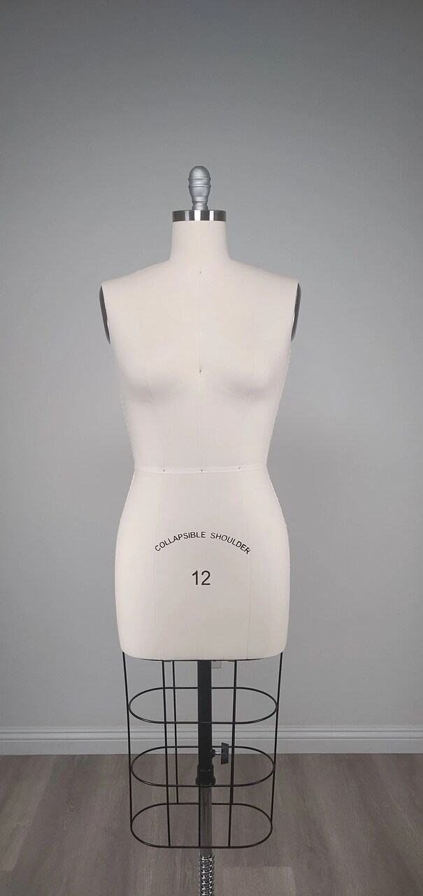 Professional Female Half Body Dress Form with Cage and Collapsible Shoulders